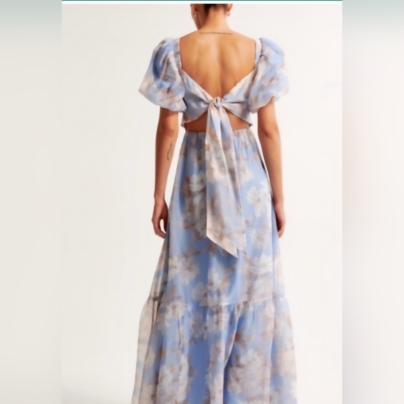 Abercrombie & Fitch Light Blue Floral Maxi Dress - Picture 3 of 8